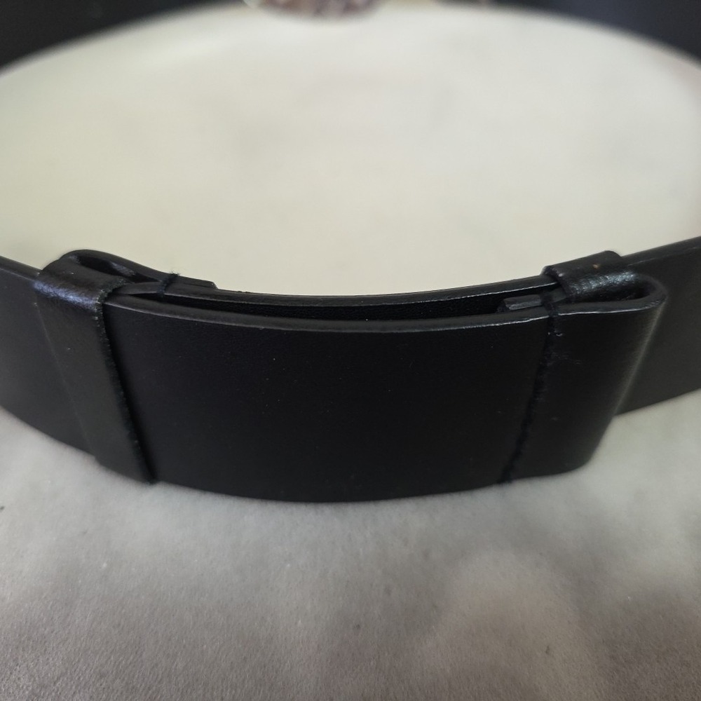 Chico's Black Genuine Leather Belt S/M Boho Mixed Metal Ornate Buckle 30" 2485 - Picture 7 of 12